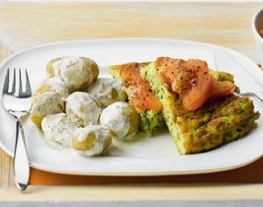 recepten vandaag krieltjes kruidenroomsaus courgette omelet