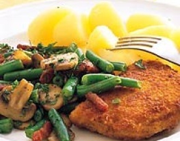 7 kip cordon bleu met sperziebonen en spekjes