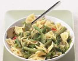 recepten farfalle sperziebonen peultjes