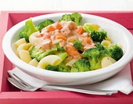 1 macaroni met zalmsaus