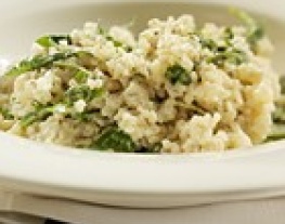 21 vegetarische risotto met roomkaas en rucola