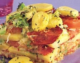 18 aardappelschotel met chorizo en spitskool